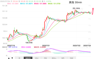 主次节奏：美指日内多头看100.70支撑位，多头思路为主