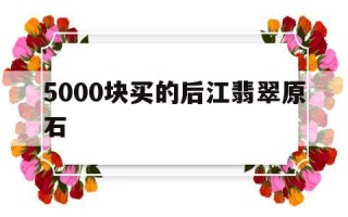 翡翠后江原石色料好吗,5000块买的后江翡翠原石