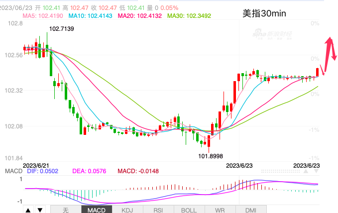 主次节奏：美指早盘上扬，将在102.24受阻下落回调整理-第1张图片-翡翠网