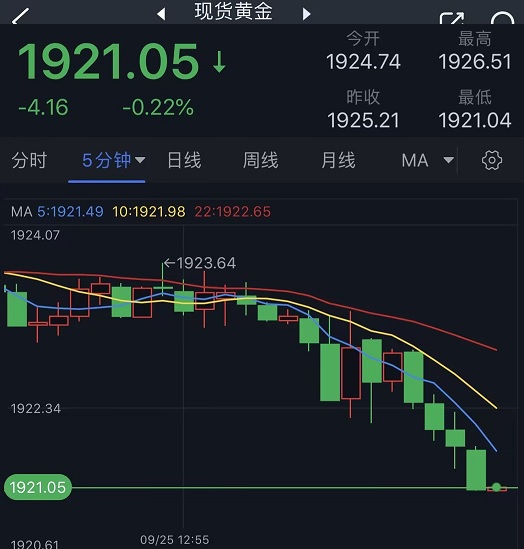 黄金短线加速下滑！金价逼近1920美元 黄金最新日内交易分析-第1张图片-翡翠网