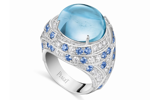 Piaget 伯爵 Adrivea 海蓝宝石时计戒指 珠宝与表盘的巧妙碰撞-第1张图片-翡翠网