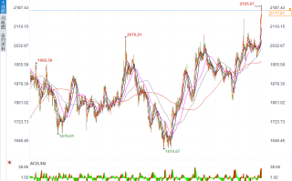 黄金徘徊在2177短期在2154有支撑，本周CPI数据将提供方向指引