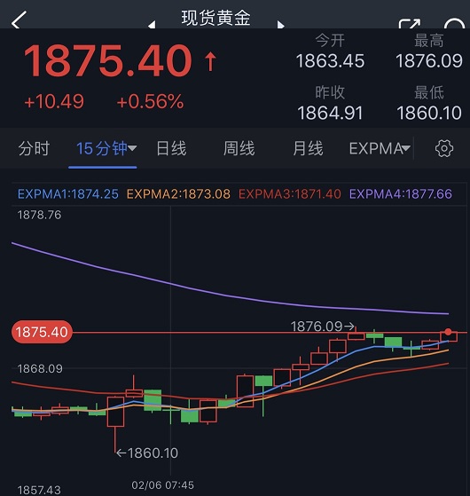 金价强势反弹突破1875 分析师：若突破关键阻力 金价有望再大涨20美元-第1张图片-翡翠网