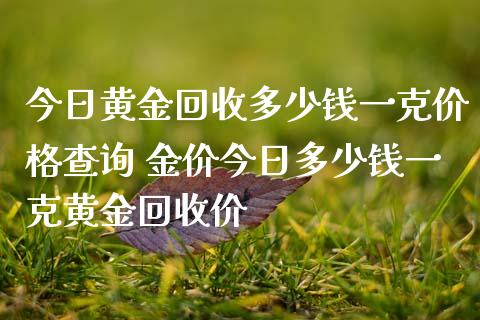 今日回收黄金多少钱一克,周六福今日回收黄金多少钱一克-第1张图片-翡翠网