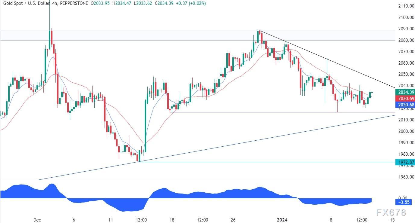 1月11日黄金技术分析：黄金在关键支撑区域盘整-第2张图片-翡翠网