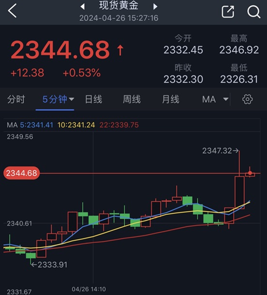 金价突然飙升近10美元！黄金两分钟成交近8亿美元 以色列军队朝这一邻国发射超150枚炮弹-第1张图片-翡翠网